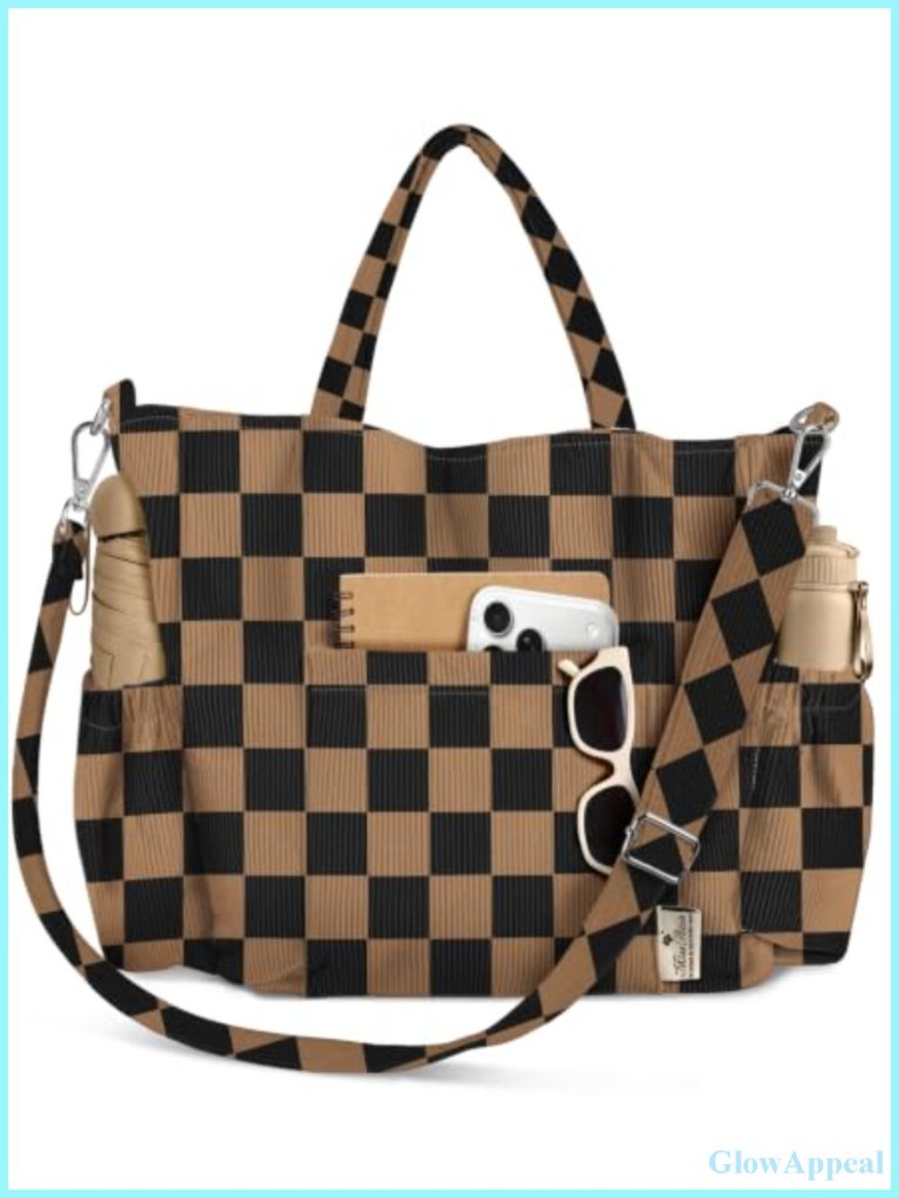 Corduroy Crossbody Tote Bag Women Large Capacity Laptop Shoulder Handbag